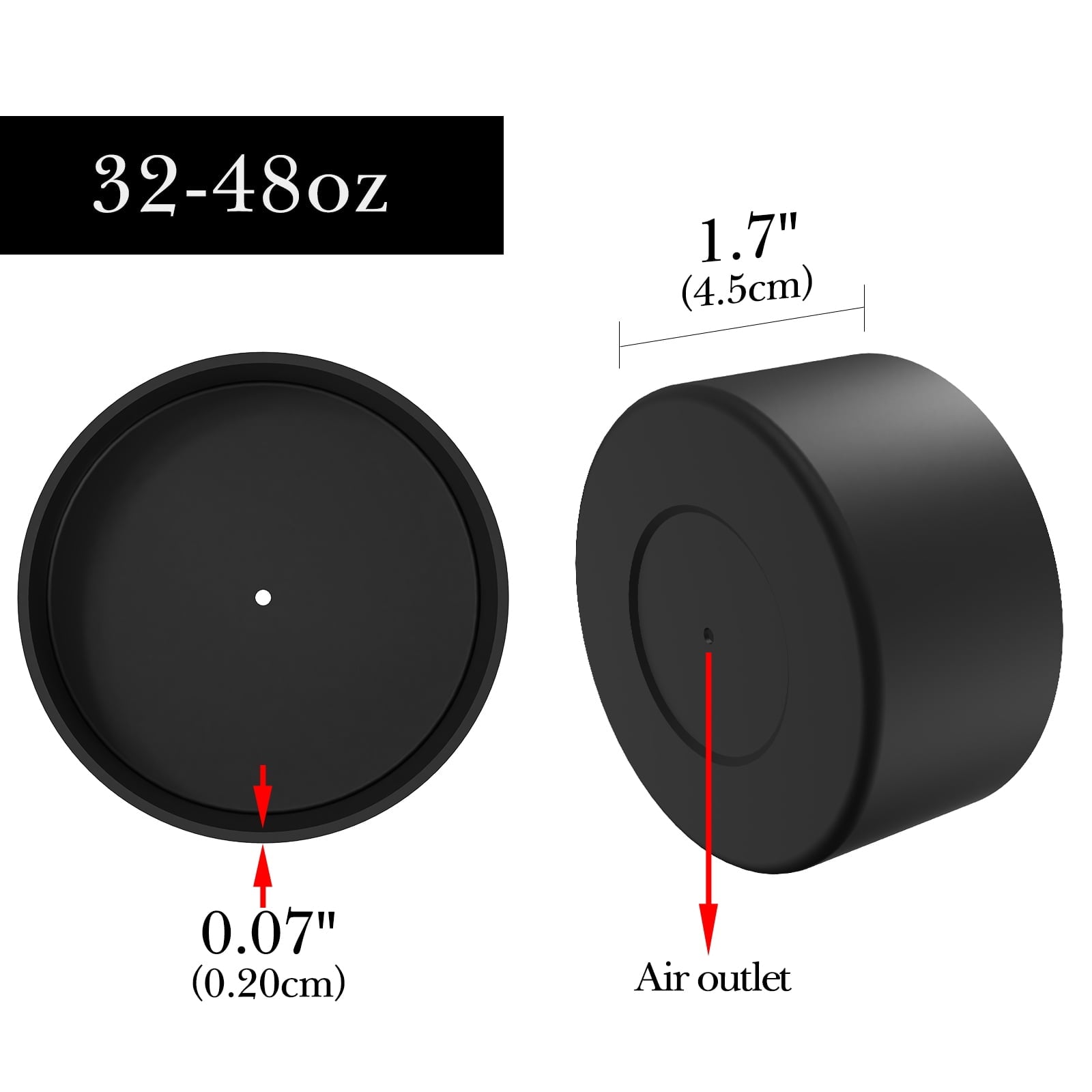 Linkidea 2 Pack Water Bottle Boot Compatible with Nalgene Sustain Wide Mouth 32oz/48oz, Narrow Mouth 32oz, Silicone Anti-Slip Bottle Bottom Bumper Protector (Black) LYNJ