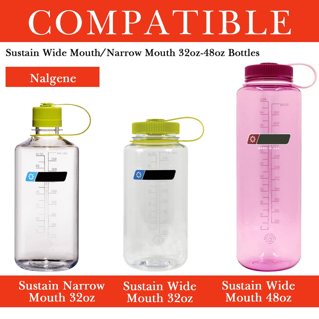 Linkidea 2 Pack Water Bottle Boot Compatible with Nalgene Sustain Wide Mouth 32oz/48oz, Narrow Mouth 32oz, Silicone Anti-Slip Bottle Bottom Bumper Protector (Red) NB5H