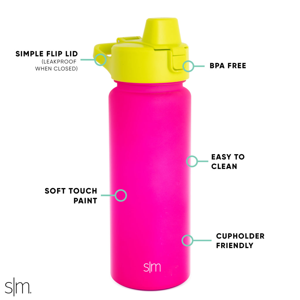 Simple Modern 22 fl oz Reusable Tritan Summit Water Bottle with Silicone Straw Lid|Raspberry Chartreuse MRVK