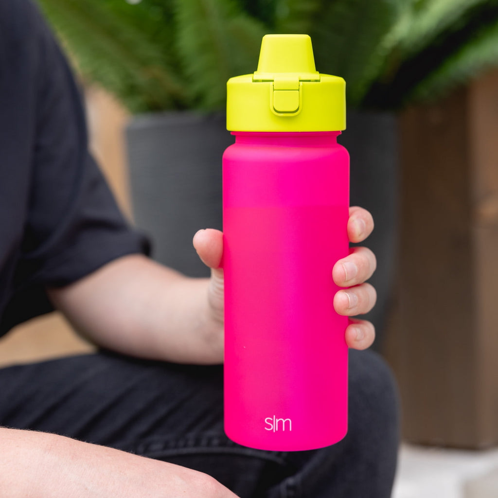 Simple Modern 22 fl oz Reusable Tritan Summit Water Bottle with Silicone Straw Lid|Raspberry Chartreuse MRVK