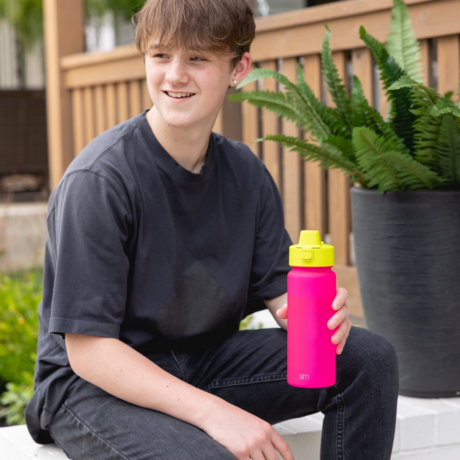 Simple Modern 22 fl oz Reusable Tritan Summit Water Bottle with Silicone Straw Lid|Raspberry Chartreuse MRVK