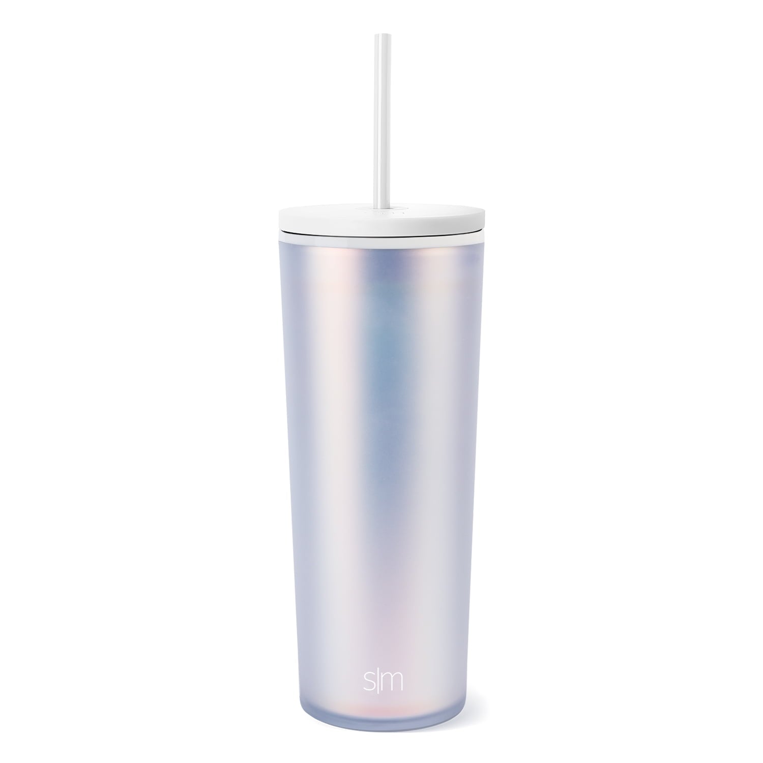Simple Modern 24 fl oz Double Wall Plastic Classic Tumbler with Straw|Opalescent SNWQ