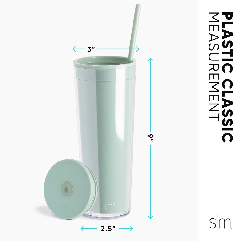 Simple Modern 24 fl oz Double Wall Plastic Classic Tumbler with Straw|Opalescent SNWQ