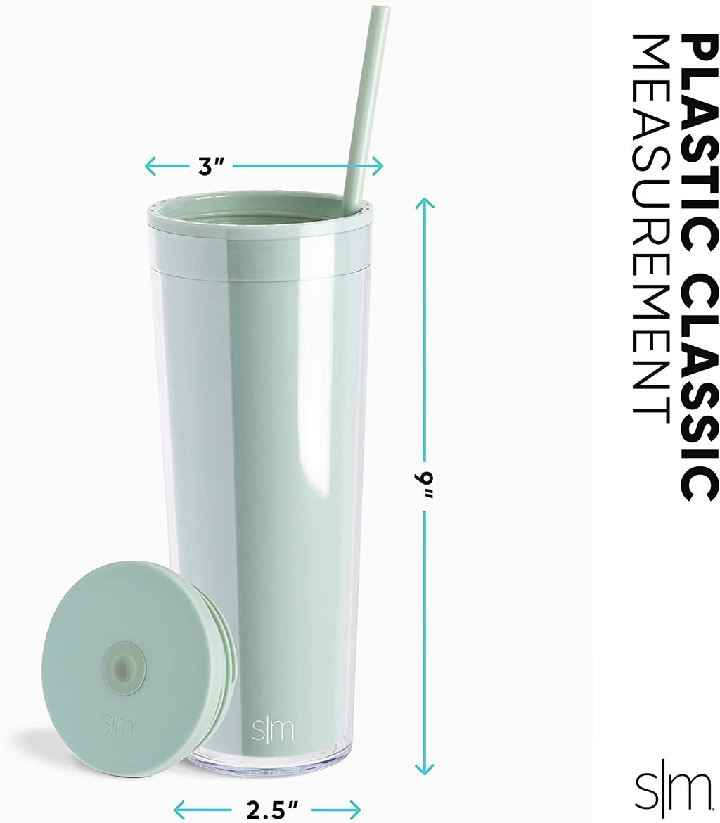 Simple Modern 24 fl oz Double Wall Plastic Classic Tumbler with Straw|Opalescent SNWQ