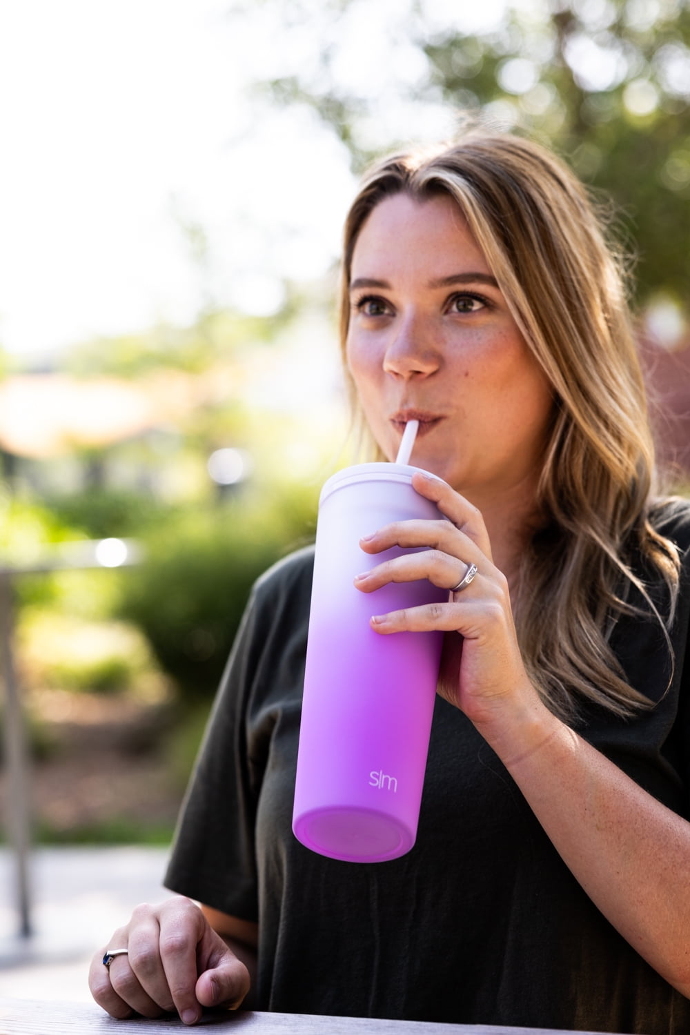 Simple Modern 24 fl oz Double Wall Plastic Classic Tumbler with Straw|Opalescent SNWQ