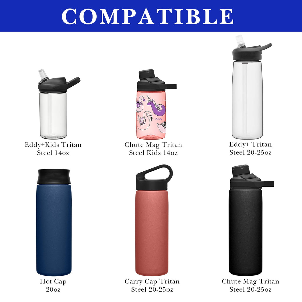 Linkidea 2 Pack Water Bottle Boot Compatible with CamelBak Eddy+20oz/25oz, Chute Mag 20oz/25oz, Carry Cap, Silicone Anti-Slip Bottle Bottom Bumper Protector (Navy Blue) 9KJB