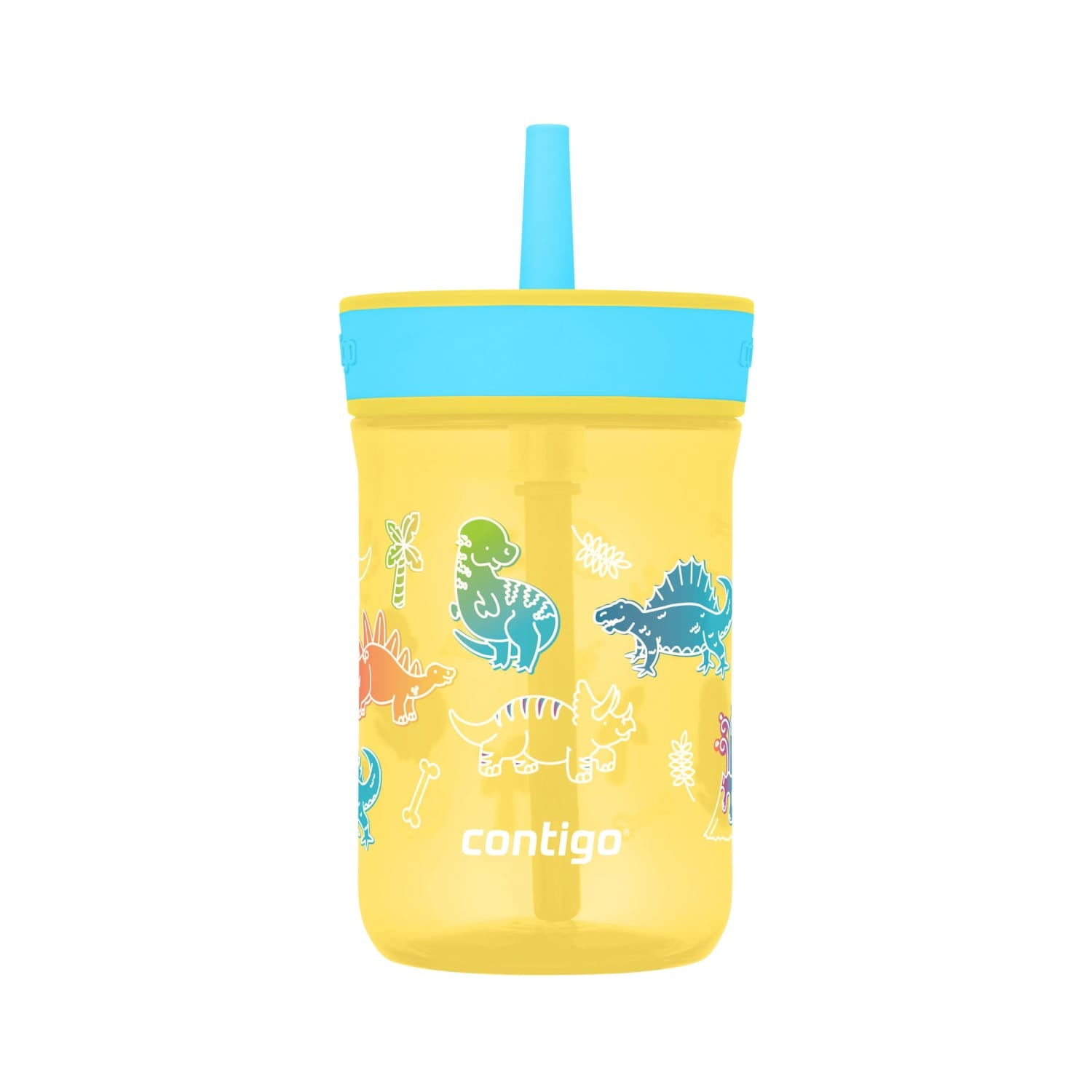 Contigo Kids Leighton Spill-Proof Tumbler with Straw, 14 oz, Yellow I1IZ