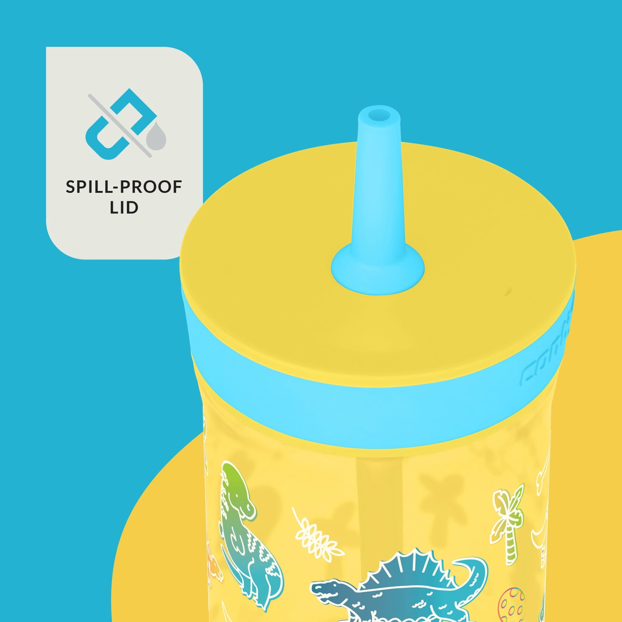 Contigo Kids Leighton Spill-Proof Tumbler with Straw, 14 oz, Yellow I1IZ