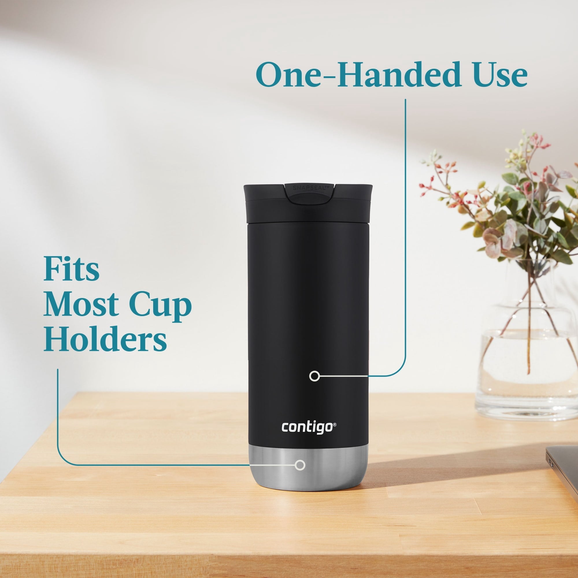 Contigo 16 oz. Huron 2.0 SnapSeal Stainless Steel Travel Mug - Licorice P75L
