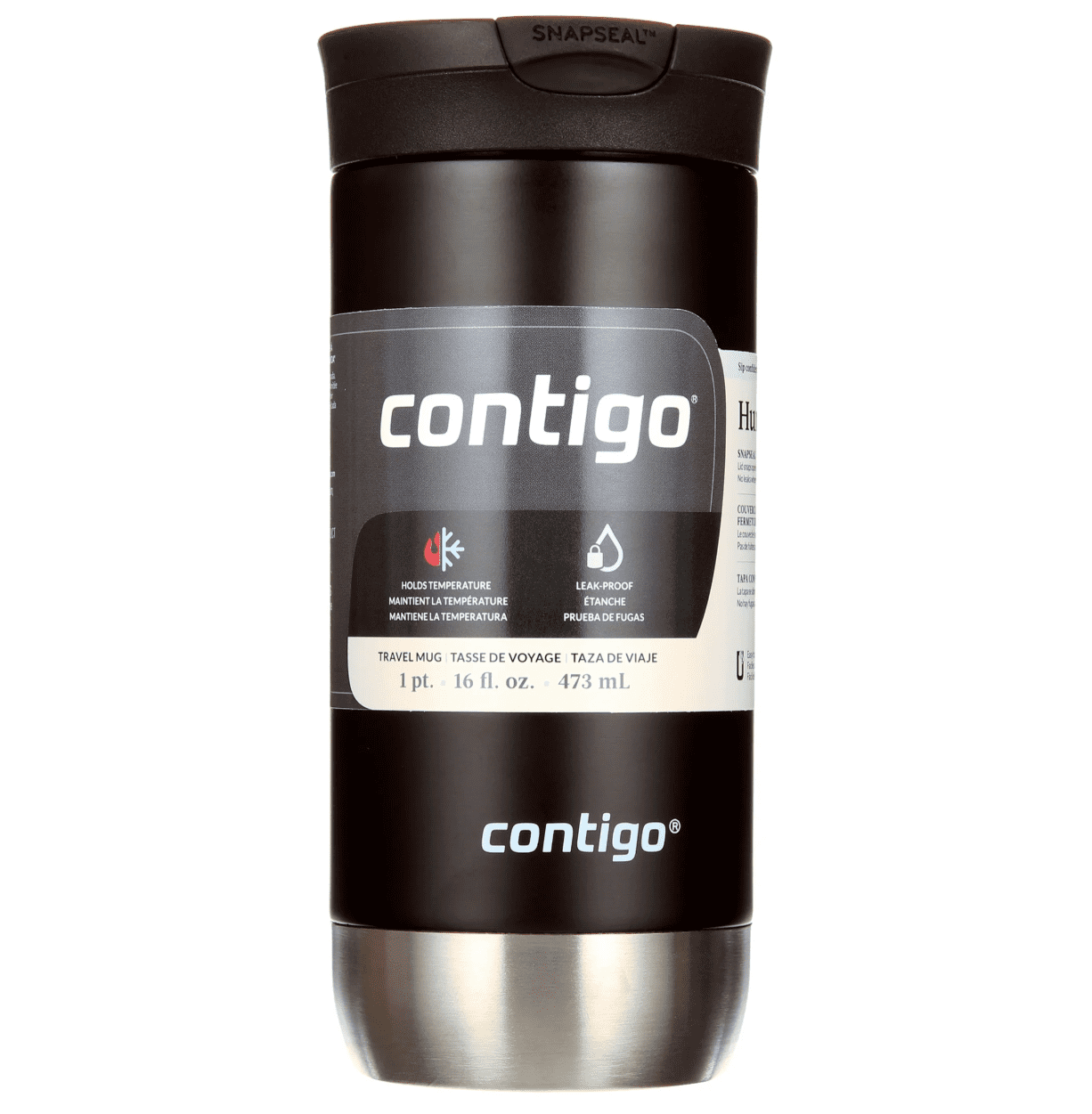 Contigo 16 oz. Huron 2.0 SnapSeal Stainless Steel Travel Mug - Licorice P75L