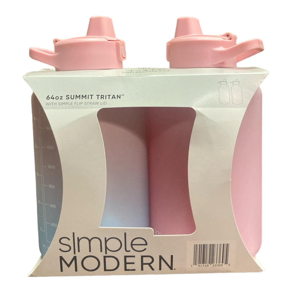 Simple Modern 64-oz Tritan Plastic Summit With Simple Flip Straw Lid 2 Pack (Sweet Taffy and Blush) 42I9