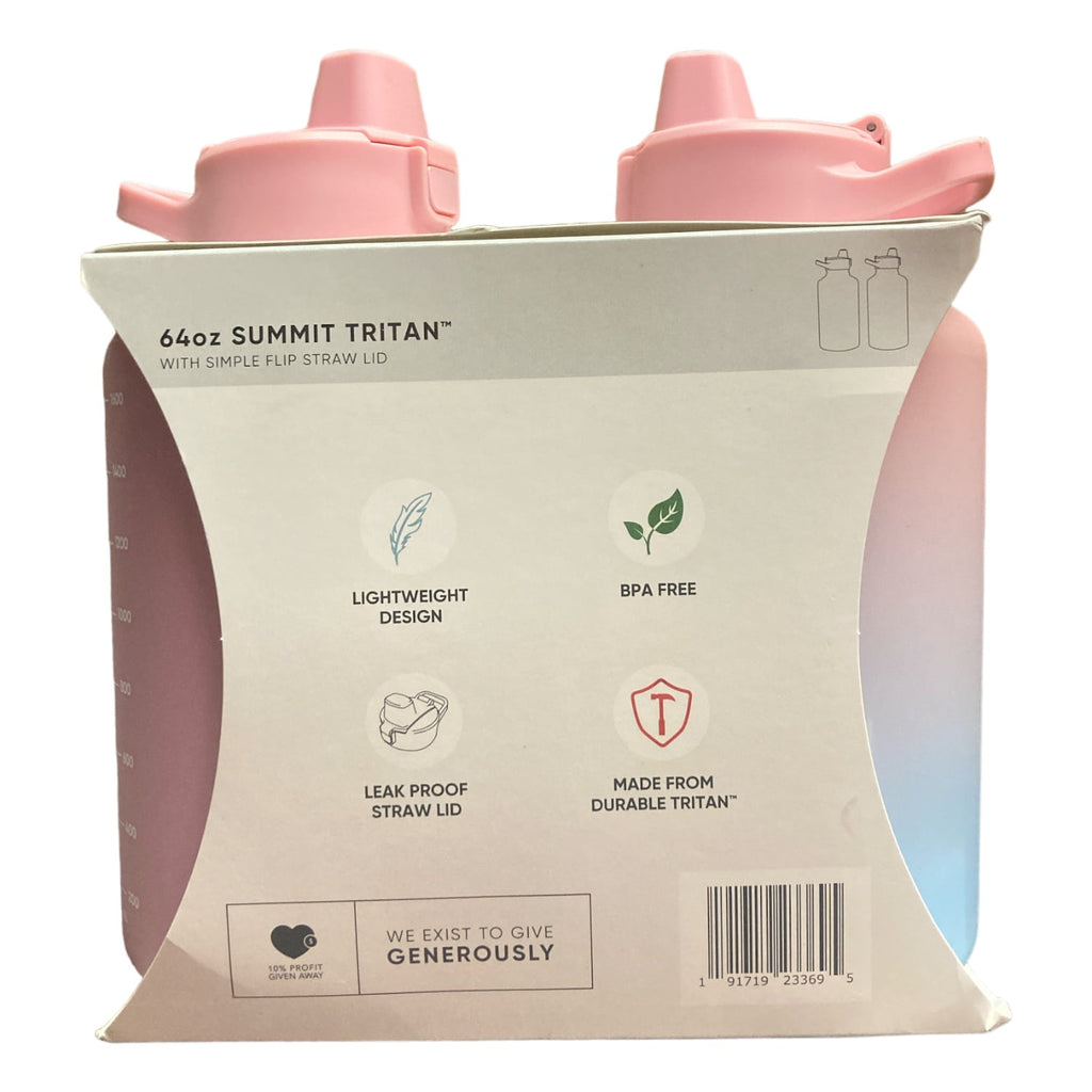 Simple Modern 64-oz Tritan Plastic Summit With Simple Flip Straw Lid 2 Pack (Sweet Taffy and Blush) 42I9