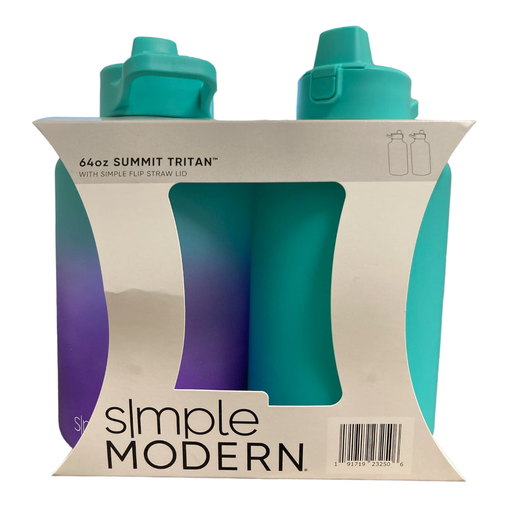 Simple Modern 64-oz Tritan Plastic Summit With Simple Flip Straw Lid 2 Pack (Sweet Taffy and Blush) 42I9