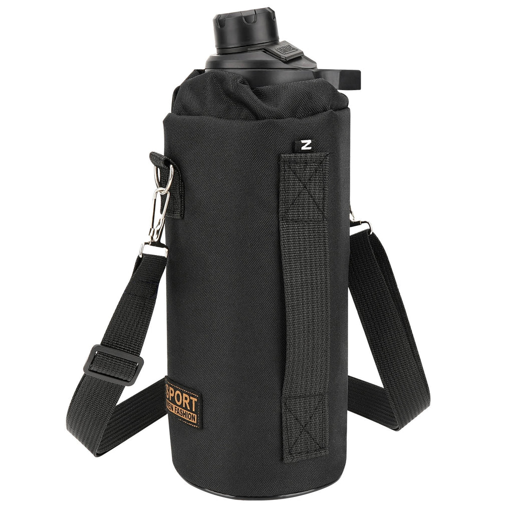 Linkidea Sports Water Bottle Carrier with Strap Compatible with Nalgene Sustain Tritan 48oz, CamelBak Chute Mag 50oz, Thick Waterbottle Cooler Bag Holder Shoulder Strap, Black I6II