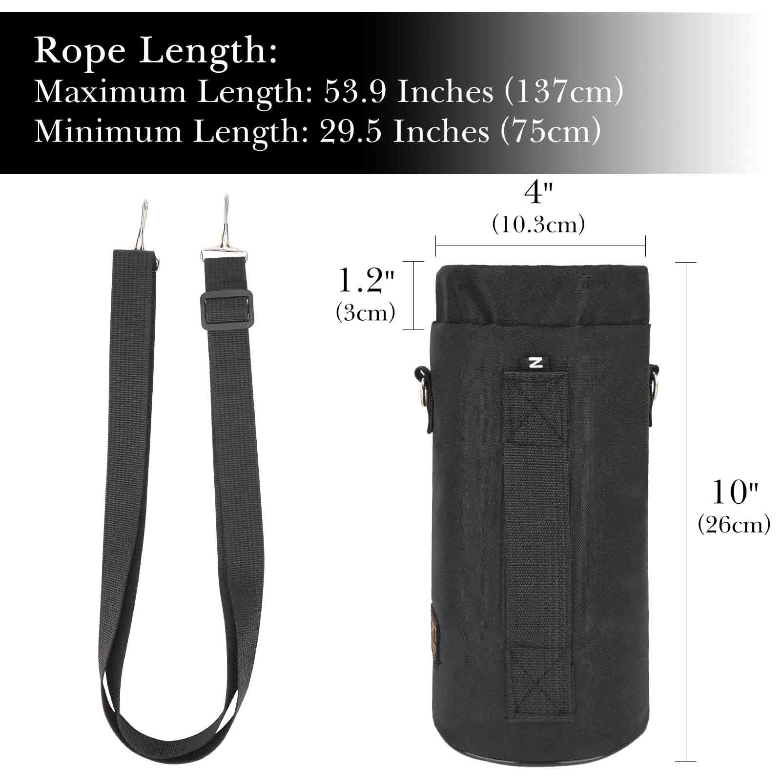 Linkidea Sports Water Bottle Carrier with Strap Compatible with Nalgene Sustain Tritan 48oz, CamelBak Chute Mag 50oz, Thick Waterbottle Cooler Bag Holder Shoulder Strap, Black I6II