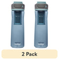 (2 pack) Contigo Clybourn Plastic FreeFlow Filter Water Bottle with AUTOSEAL Lid 24 oz., Dark Ice, with Replacable Filter DN1H