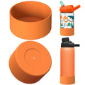 Linkidea 2 Pack Water Bottle Boot Compatible with CamelBak Eddy+20oz/25oz, Chute Mag 20oz/25oz, Carry Cap, Silicone Anti-Slip Bottle Bottom Bumper Protector (Orange) 0LNW