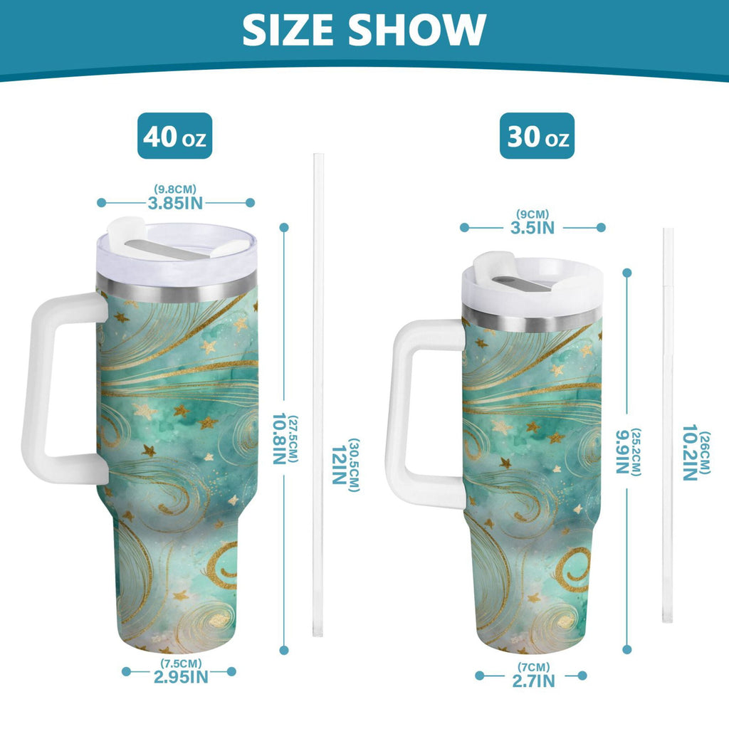30 oz Insulated Stainless Steel Tumbler Double Wall Stainless Steel Tumbler with 2-Way Drinking Beautiful Swirling Lines 52MI