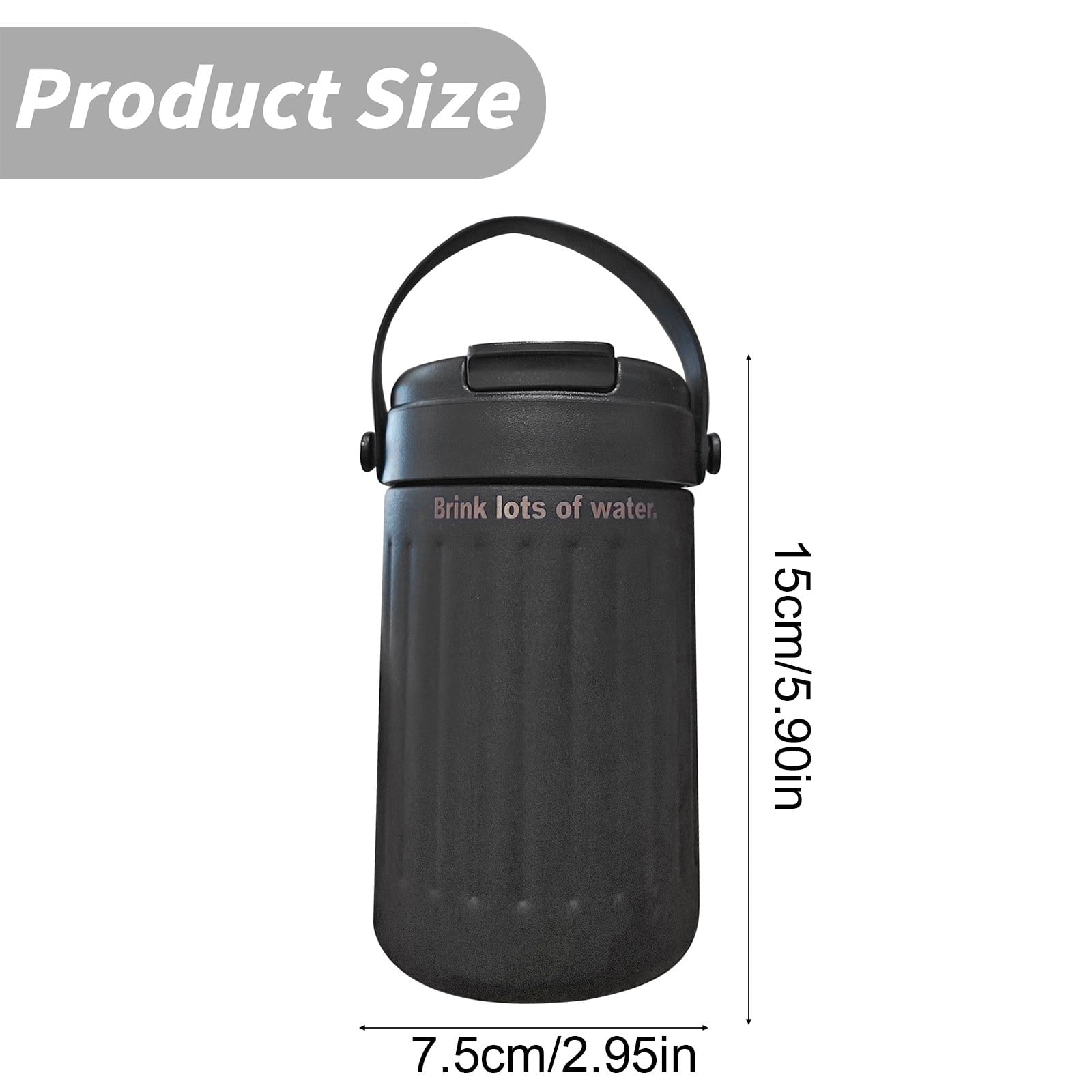 BinKFF Simple Modern Travel Coffee Mug, Insulated Coffee Tumblers with Lid, Double Walled Iced Travel Coffee Mug for Woman and Man Stainless Steel Tumbler with Handle OK9I