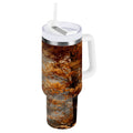 30 oz Insulated Stainless Steel Tumbler Double Wall Stainless Steel Tumbler with 2-Way Drinking Beautiful Autumn Forest PS6I