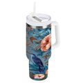 30 oz Insulated Stainless Steel Tumbler Double Wall Stainless Steel Tumbler with 2-Way Drinking Birds and Flowers XLNP