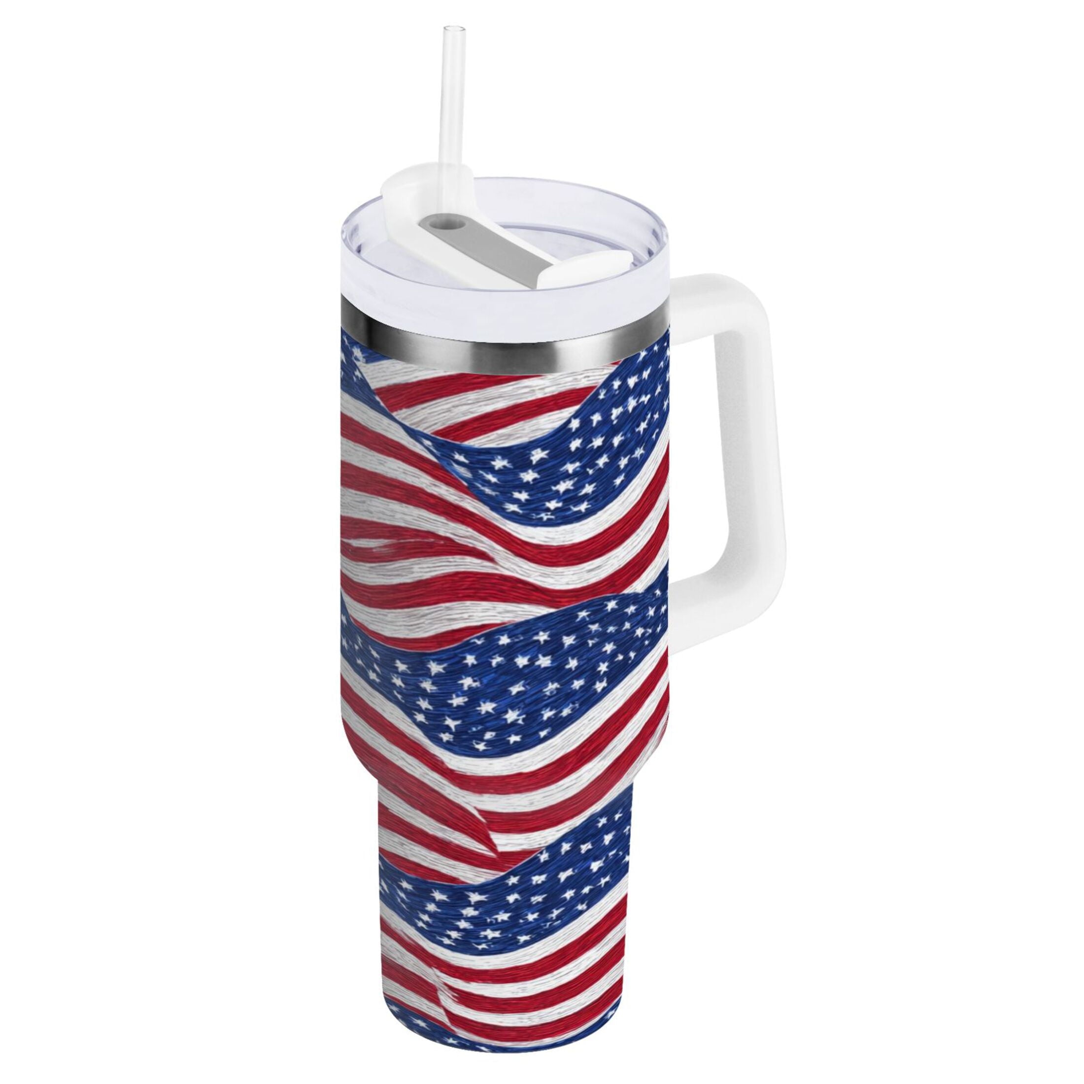 30 oz Insulated Stainless Steel Tumbler Double Wall Stainless Steel Tumbler with 2-Way Drinking Flags Wave Pattern V5Y7