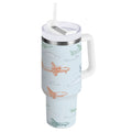 30 oz Insulated Stainless Steel Tumbler Double Wall Stainless Steel Tumbler with 2-Way Drinking Pastel Doodle Airplanes NJ7A