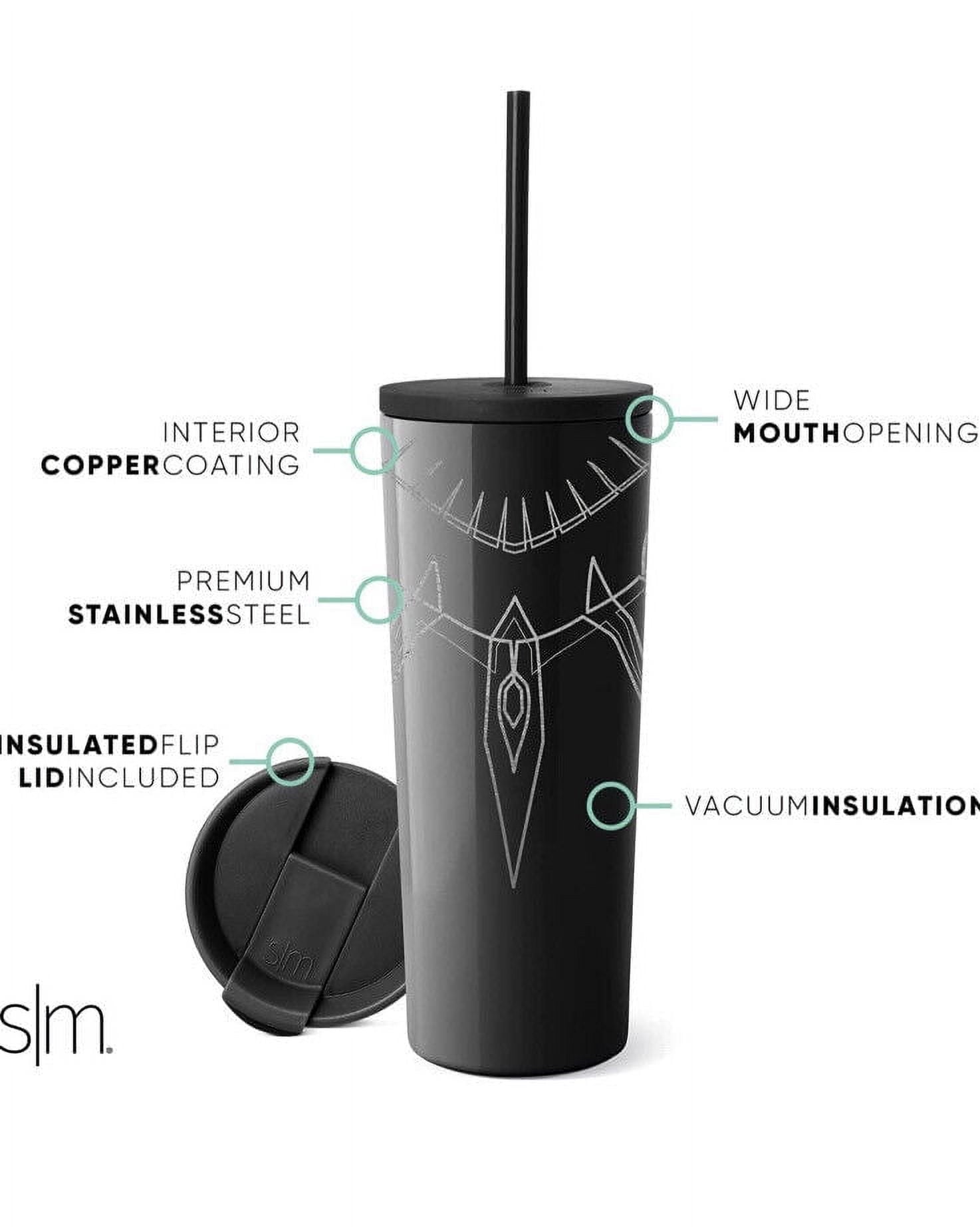 Simple Modern Insulated Black Panther 24oz  Tumbler W/Flip Lid and Straw Lid 6K0M