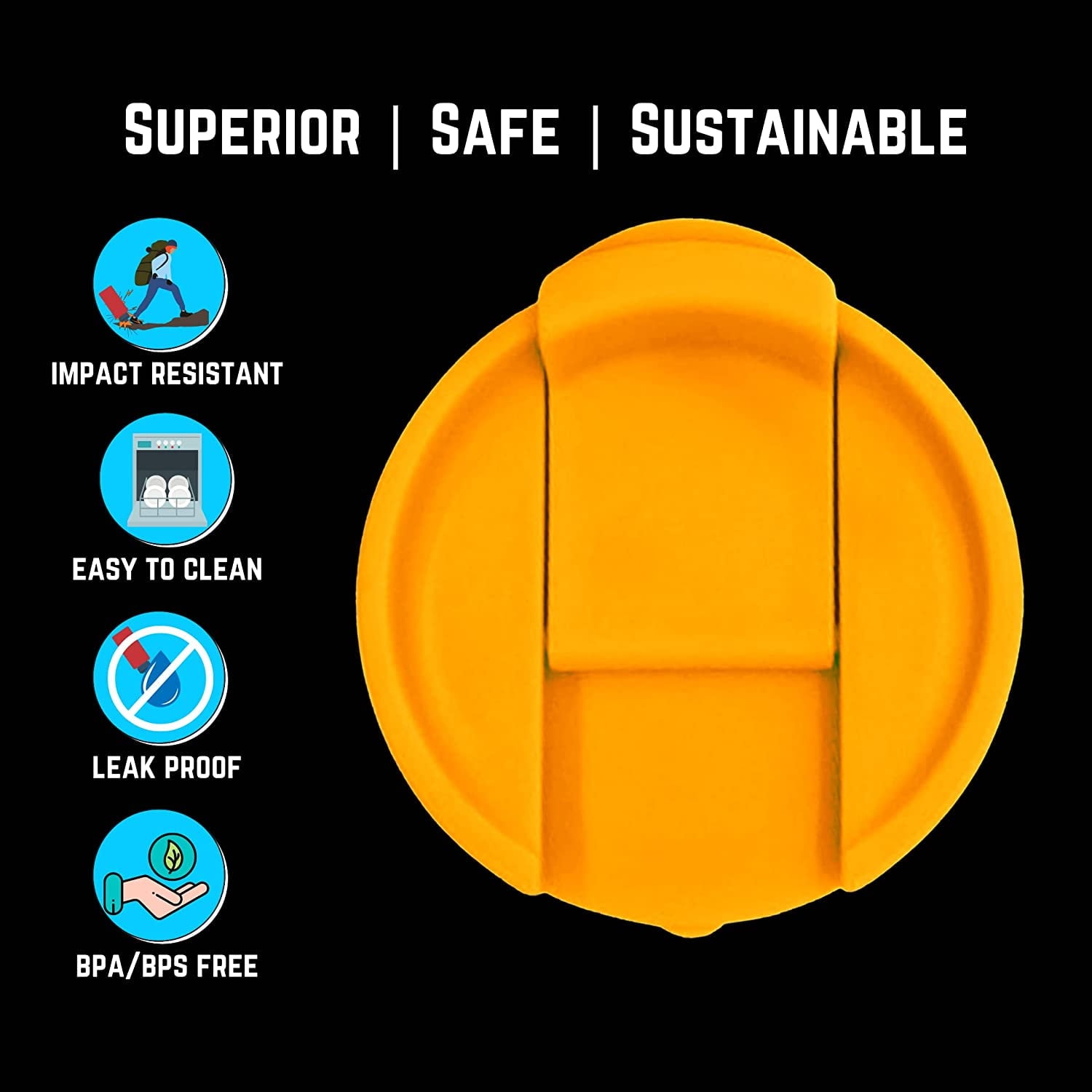NuRich Hydro Wide Mouth Flip and Sip Replacement Coffee Lid or Cap Accessories Compatible with Hydroflask, Nalgene, and Many More Top Water Bottle Brands Sizes 12 16 18 20 32 40 64 Ounce 8OXL