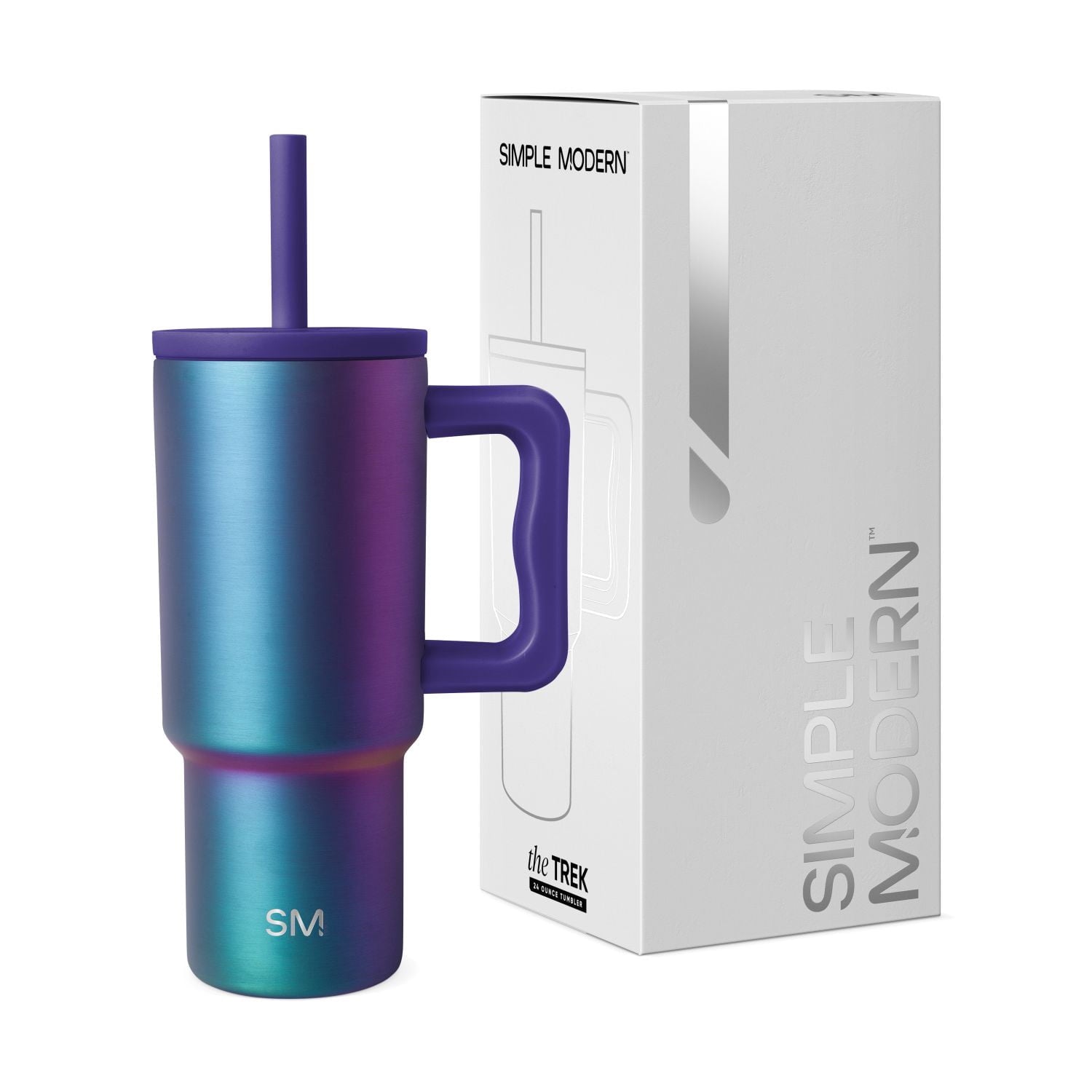 Simple Modern 24oz Trek Tumbler with handle and Silicone Straw Lid | Asteroid D763