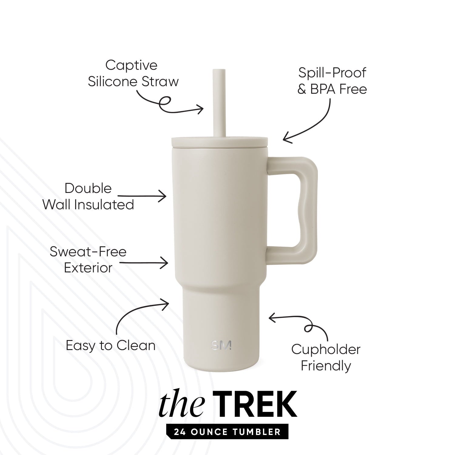 Simple Modern 24oz Trek Tumbler with handle and Silicone Straw Lid | Asteroid D763