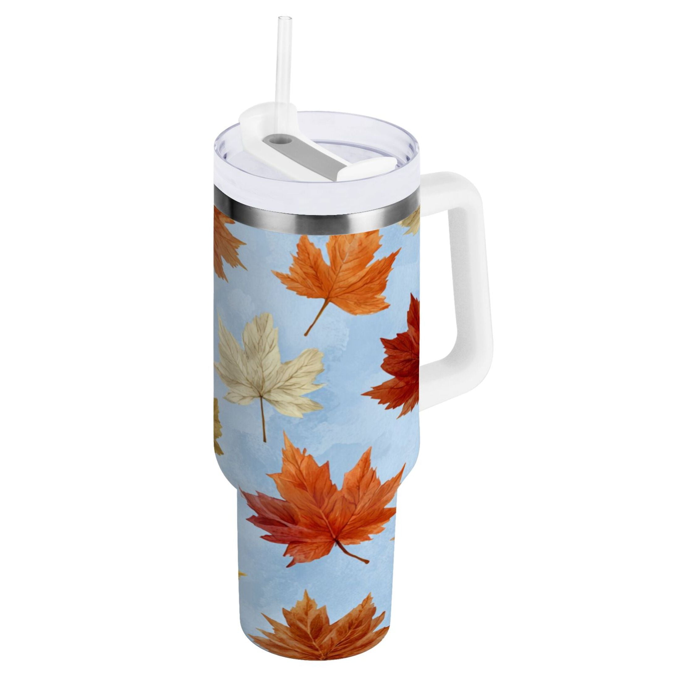 30 oz Insulated Stainless Steel Tumbler Double Wall Stainless Steel Tumbler with 2-Way Drinking Autumn Maple Leaves GIFZ