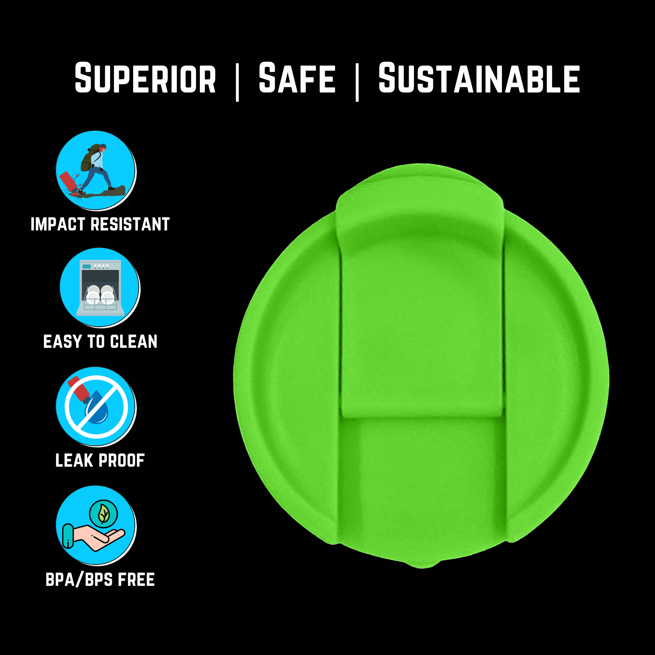 NuRich Hydro Wide Mouth Flip and Sip Replacement Coffee Lid or Cap Accessories Compatible with Hydroflask, Nalgene, and Many More Top Water Bottle Brands Sizes 12 16 18 20 32 40 64 Ounce STOB