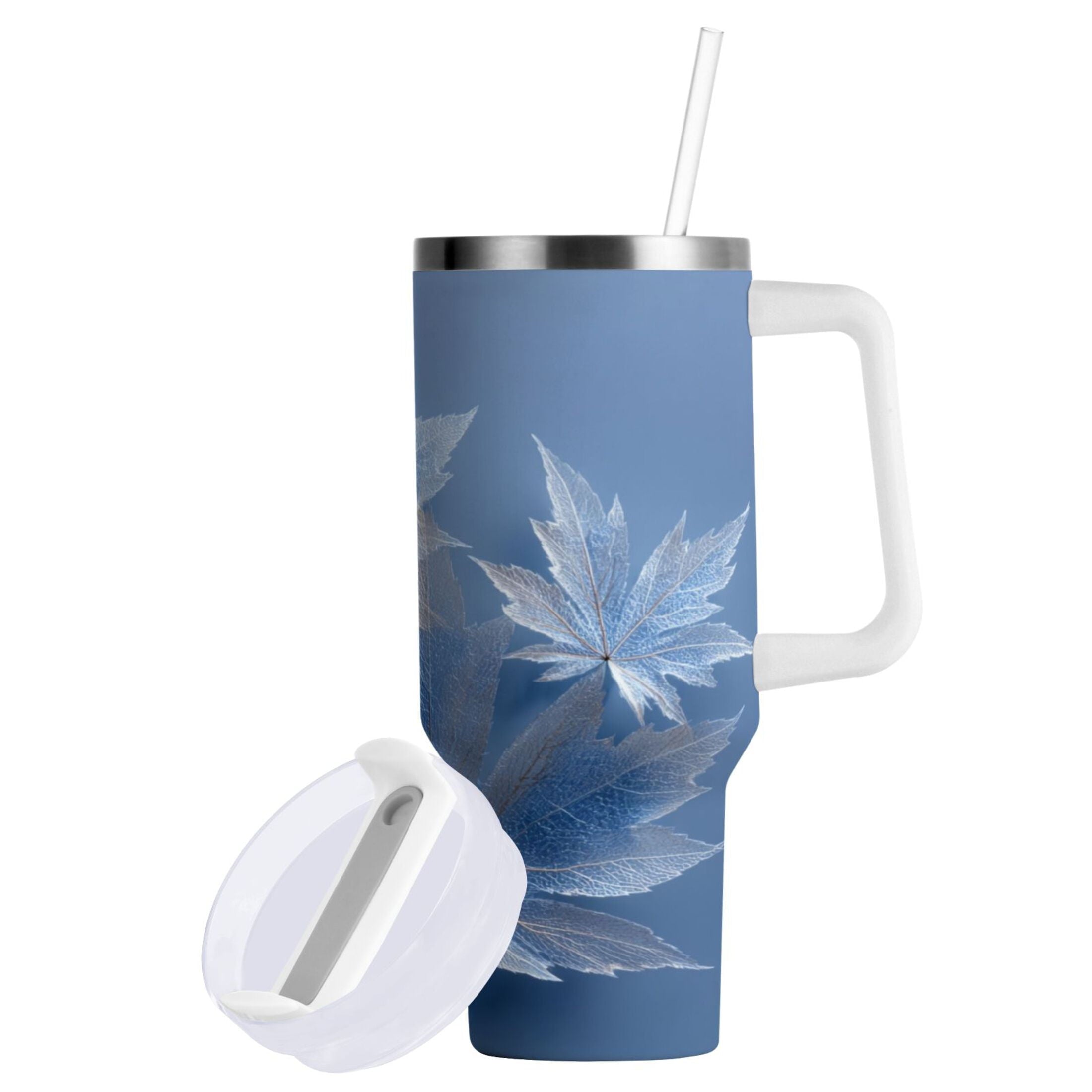 30 oz Insulated Stainless Steel Tumbler Double Wall Stainless Steel Tumbler with 2-Way Drinking Glass Mapleleaves T32L