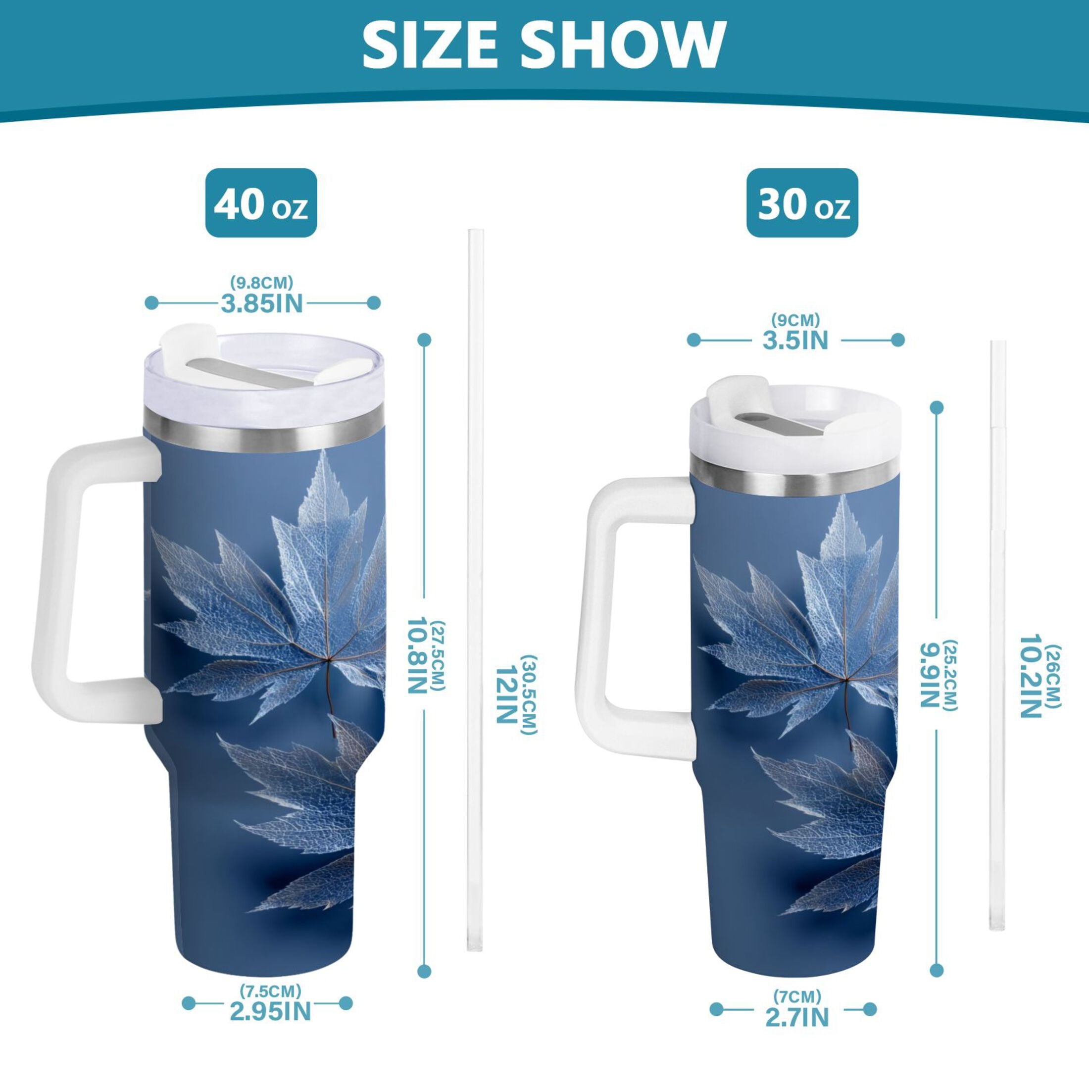 30 oz Insulated Stainless Steel Tumbler Double Wall Stainless Steel Tumbler with 2-Way Drinking Glass Mapleleaves T32L