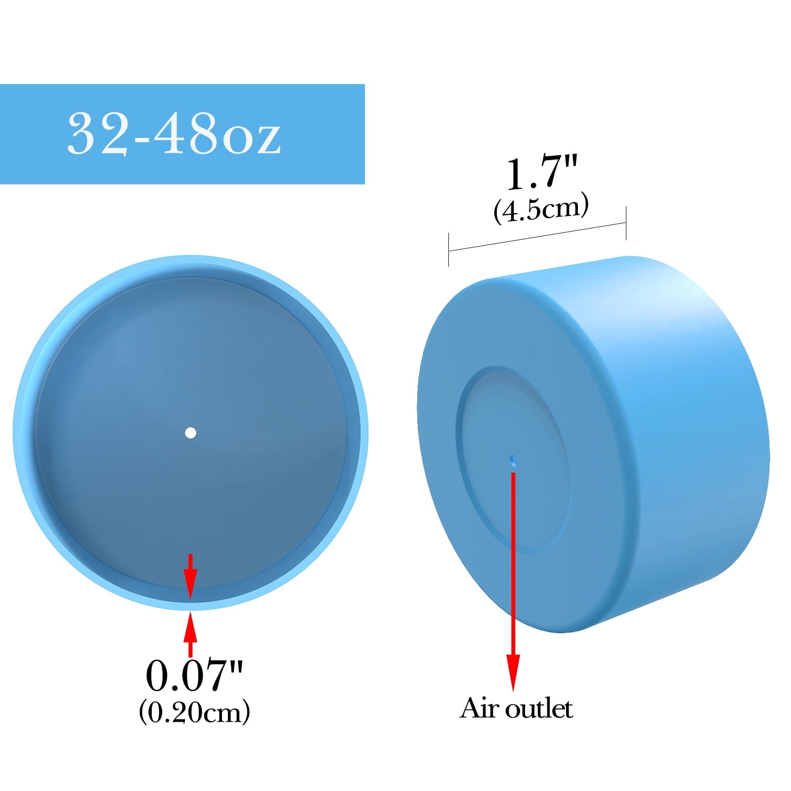 Linkidea 2 Pack Water Bottle Boot Compatible with Nalgene Sustain Wide Mouth 32oz/48oz, Narrow Mouth 32oz, Silicone Anti-Slip Bottle Bottom Bumper Protector (Blue) KAA2