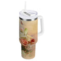 30 oz Insulated Stainless Steel Tumbler Double Wall Stainless Steel Tumbler with 2-Way Drinking Beautiful Floral Bouquet 6VPV