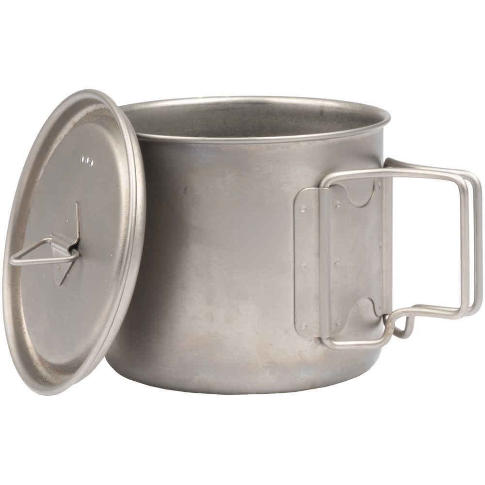 Olicamp Titanium Space Saver Mug with Lid, Nests Nalgene Bottle Inside, Lightweight and Compact, Perfect for Camping and Backpacking, 550mL E56P