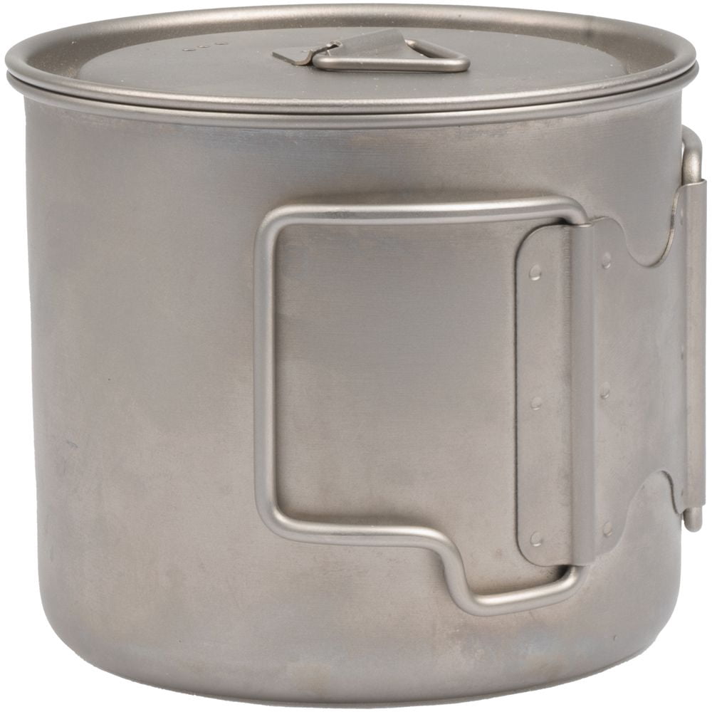 Olicamp Titanium Space Saver Mug with Lid, Nests Nalgene Bottle Inside, Lightweight and Compact, Perfect for Camping and Backpacking, 550mL E56P