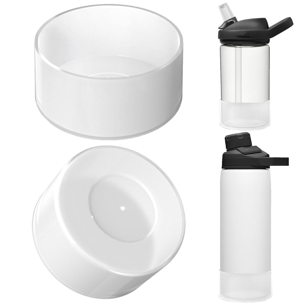 Linkidea 2 Pack Water Bottle Boot Compatible with CamelBak Eddy+20oz/25oz, Chute Mag 20oz/25oz, Carry Cap, Silicone Anti-Slip Bottle Bottom Bumper Protector (Clear White) 8Q5M