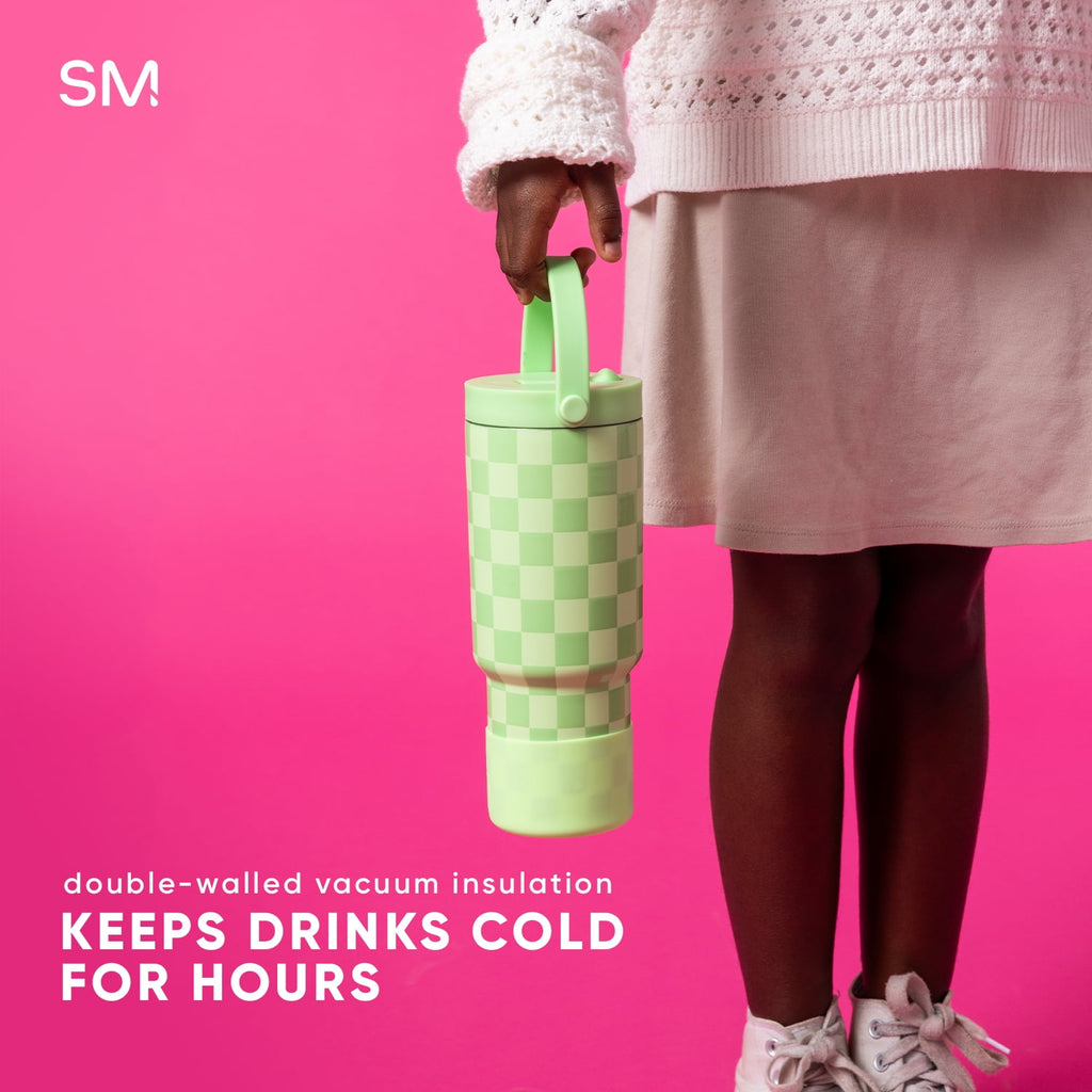 Simple Modern 24 fl oz Insulated Stainless Steel Trek Pivot Tumbler with Straw Lid and Top Handle|Cotton Candy Tie Dye 4OBY