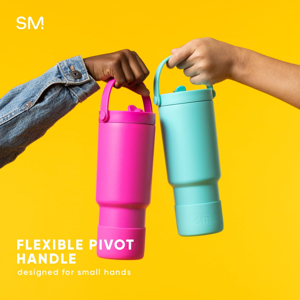 Simple Modern 24 fl oz Insulated Stainless Steel Trek Pivot Tumbler with Straw Lid and Top Handle|Cotton Candy Tie Dye 4OBY