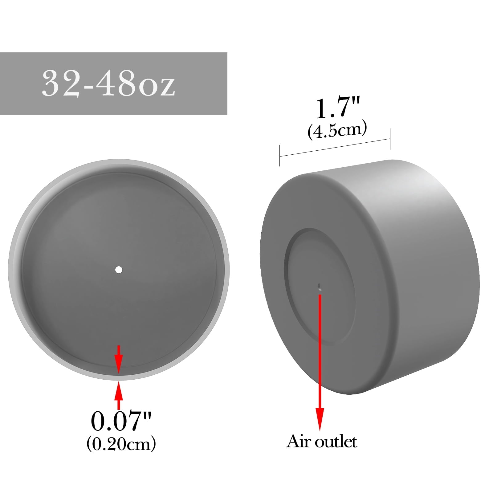 Linkidea 2 Pack Water Bottle Boot Compatible with Nalgene Sustain Wide Mouth 32oz/48oz, Narrow Mouth 32oz, Silicone Anti-Slip Bottle Bottom Bumper Protector (Grey) 20CX
