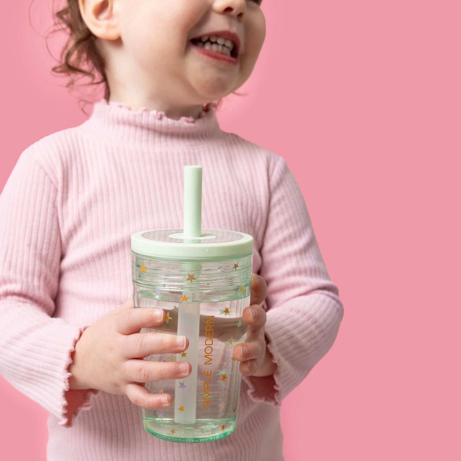 Simple Modern 12 fl oz Tritan Plastic Junior Tumbler with Silicone Straw Lid for Toddlers | Stars YZ7U