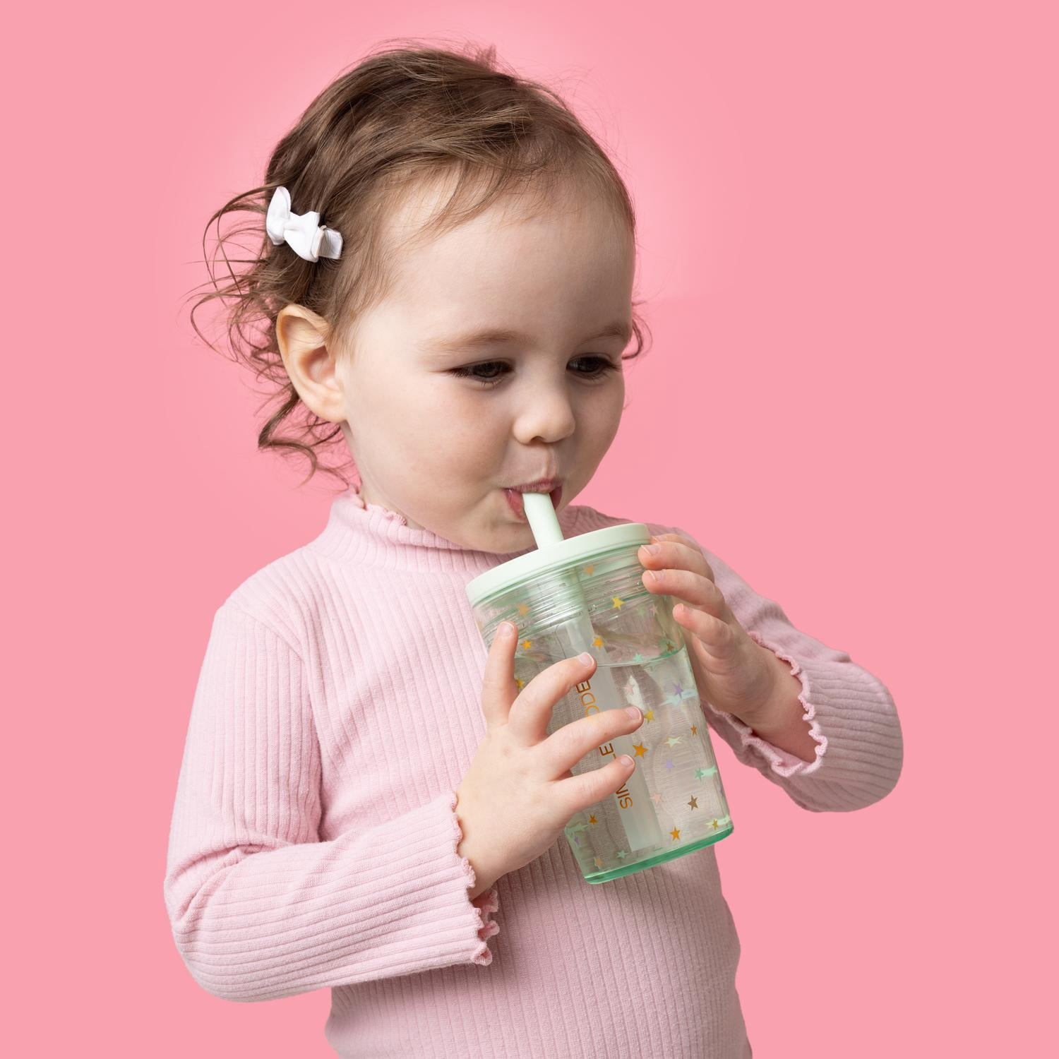 Simple Modern 12 fl oz Tritan Plastic Junior Tumbler with Silicone Straw Lid for Toddlers | Stars YZ7U