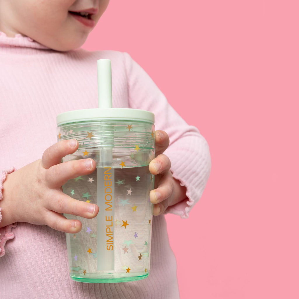 Simple Modern 12 fl oz Tritan Plastic Junior Tumbler with Silicone Straw Lid for Toddlers | Stars YZ7U