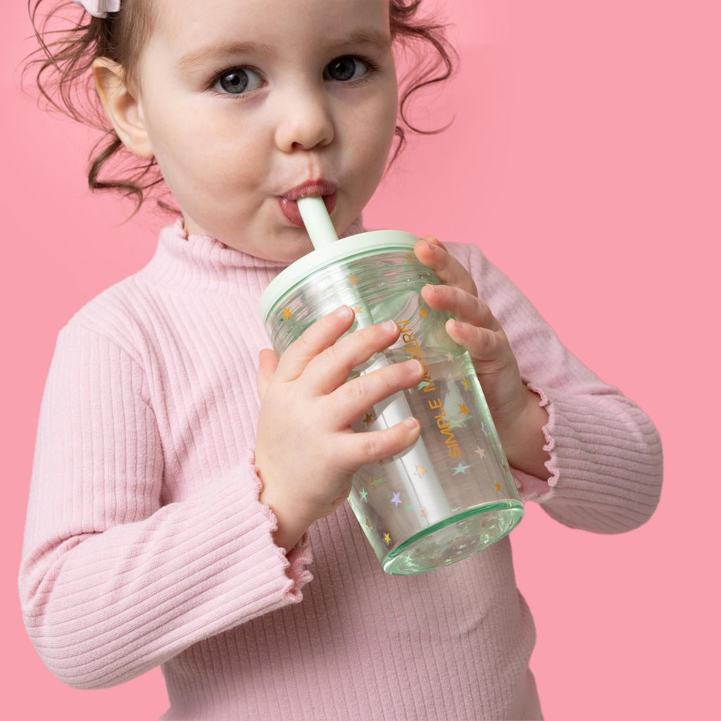 Simple Modern 12 fl oz Tritan Plastic Junior Tumbler with Silicone Straw Lid for Toddlers | Stars YZ7U