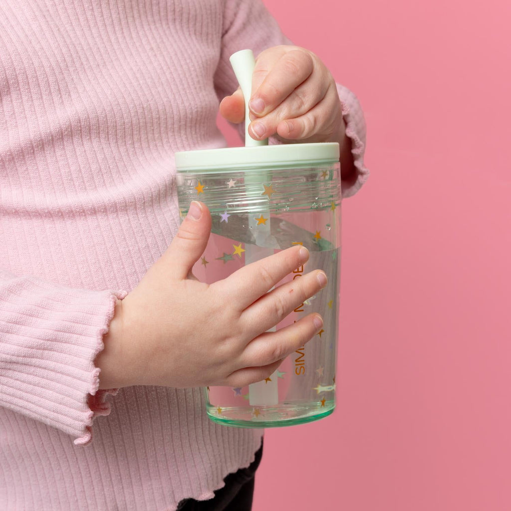 Simple Modern 12 fl oz Tritan Plastic Junior Tumbler with Silicone Straw Lid for Toddlers | Stars YZ7U