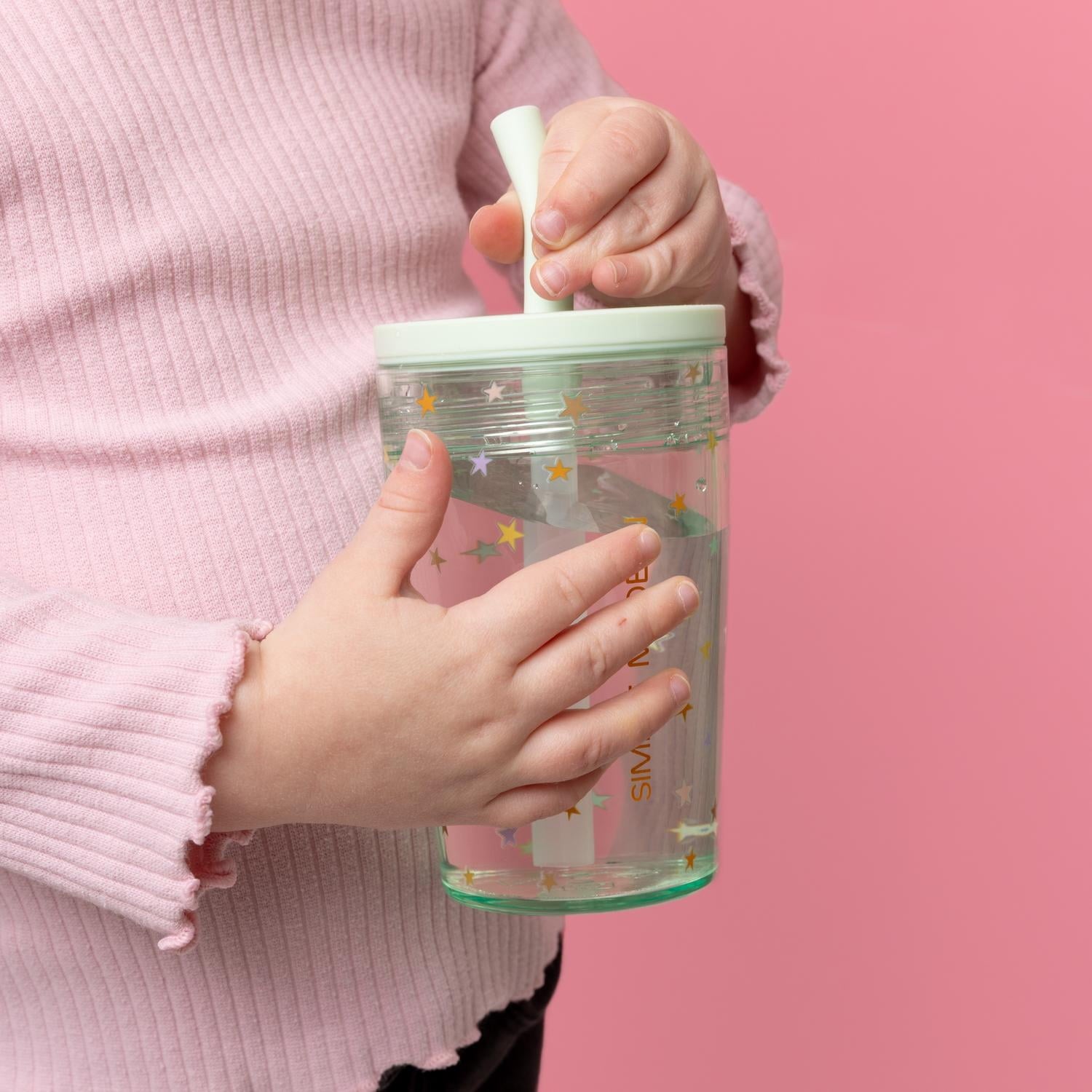 Simple Modern 12 fl oz Tritan Plastic Junior Tumbler with Silicone Straw Lid for Toddlers | Stars YZ7U