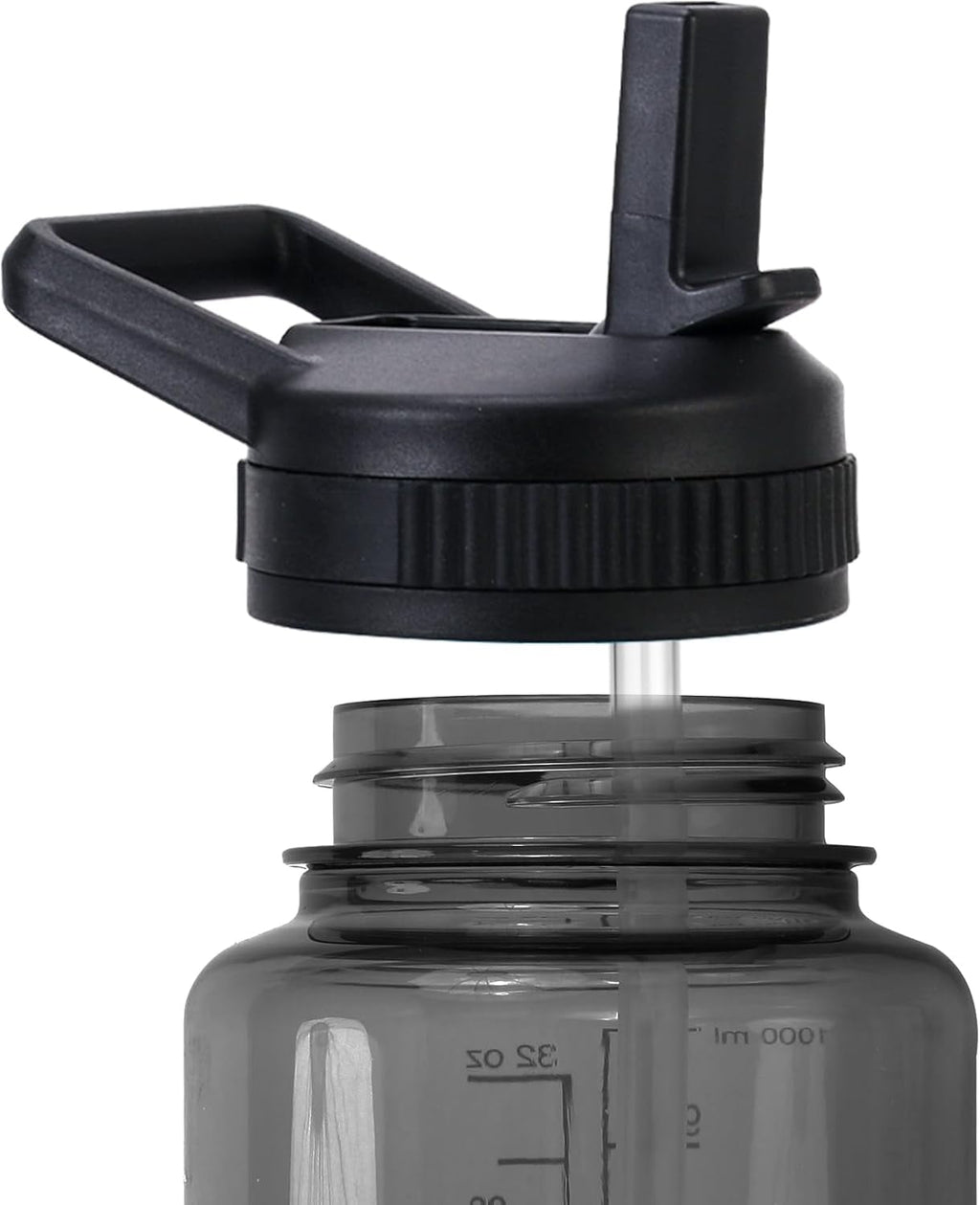 Straw Lid Compatible with Nalgene Water Bottles 32 OZ, BPA-Free Straws Lid with Handle for Nalgene Wide Mouth, Replacement Bottle Cap Accessories with 2 Straws and 1 Straw Brush XET3